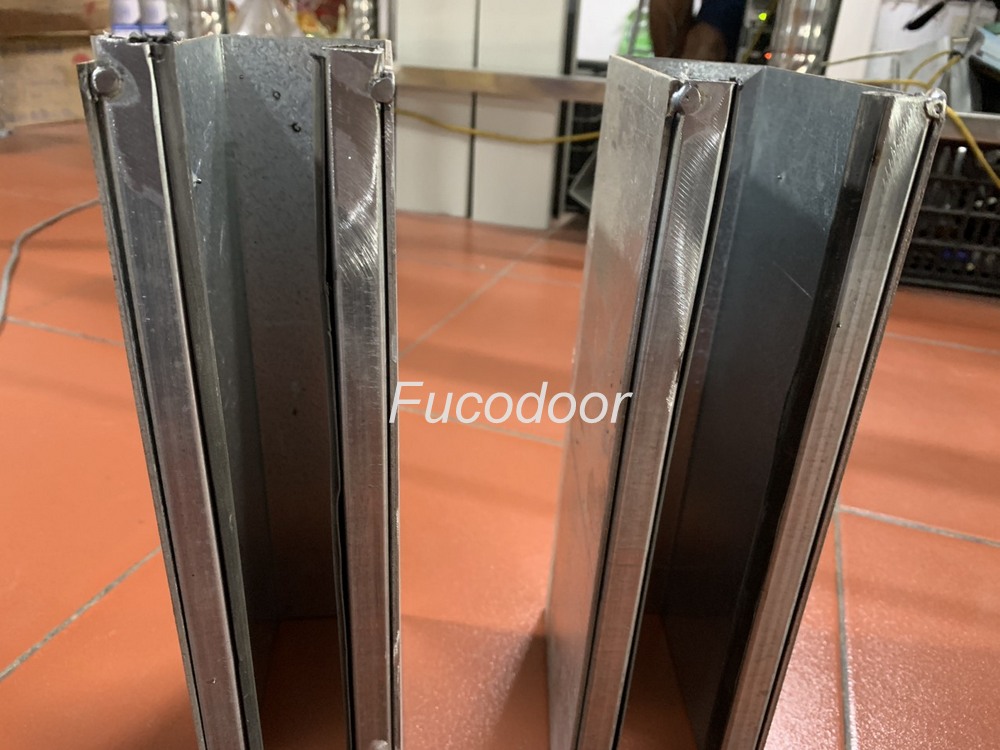 Cửa cuốn siêu trường sơn tĩnh điện dầy 1.4ly, ray bản 200mm, 150mm, có zoong giảm chấn Fucodoor