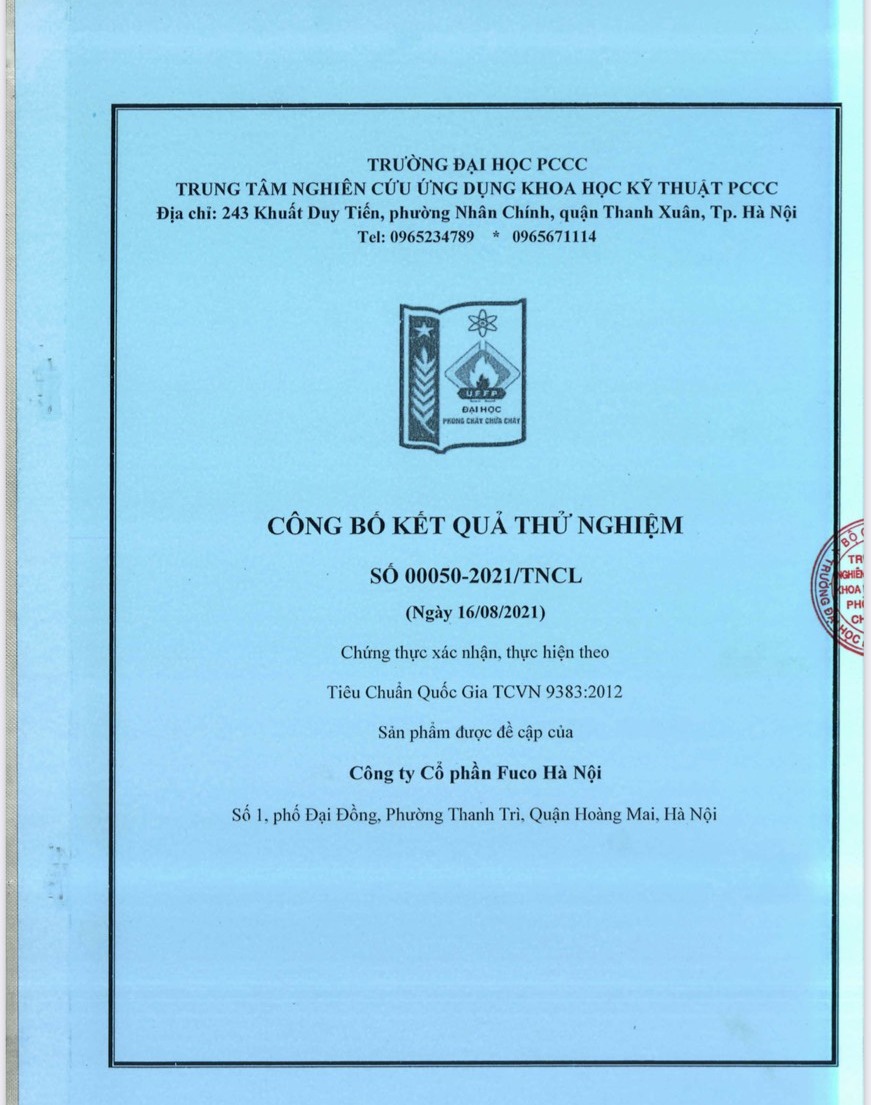 báo cáo thử nghiệm cửa cuốn ngăn cháy