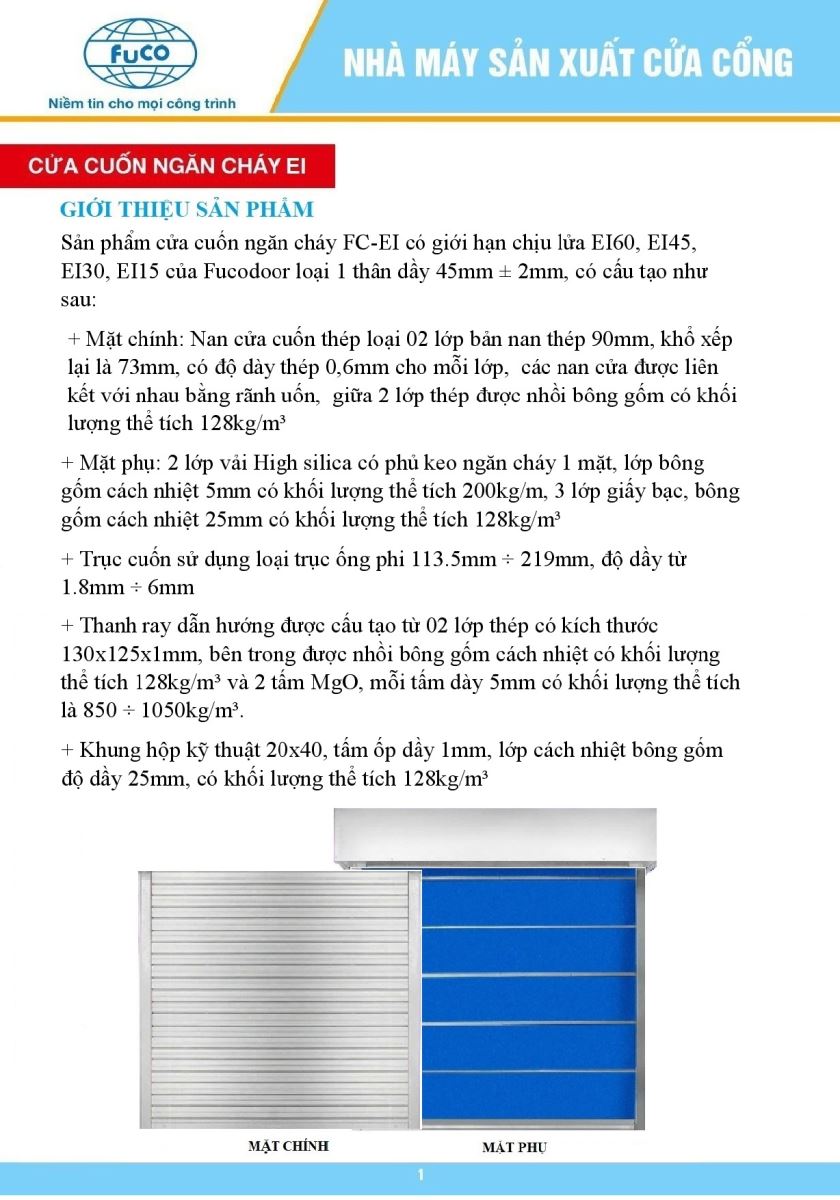 cửa cuốn ngăn  EI30, cửa cuốn ngăn cháy EI45, cửa cuốn ngăn cháy EI60, cửa cuốn ngăn cháy EI70, EI90