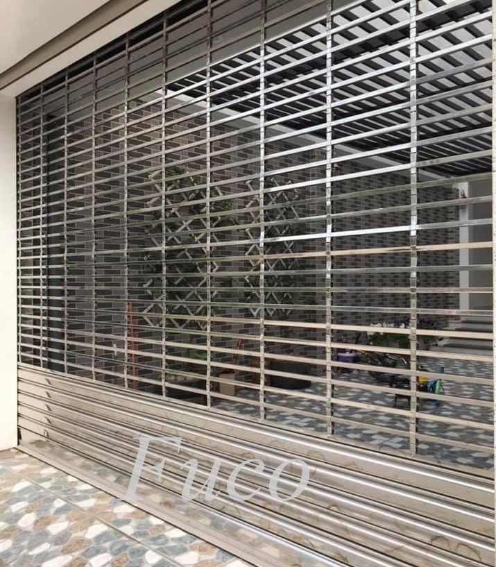 Cửa cuốn song ngang hộp 20x20, INOX 201 và INOX 304