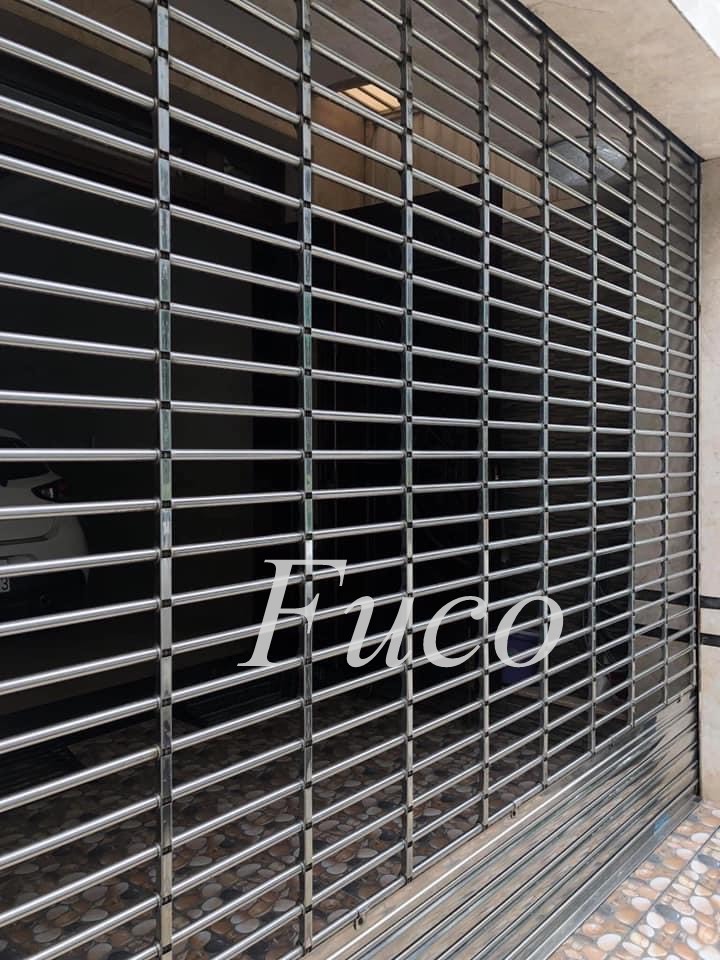 Cửa cuốn song ngang ống tròn 19 và phi 21, INOX 201 và INOX 304