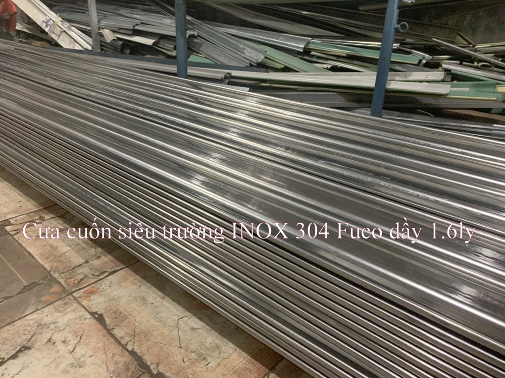 Cửa cuốn INOX 304, cửa cuốn siêu trường 1,6ly