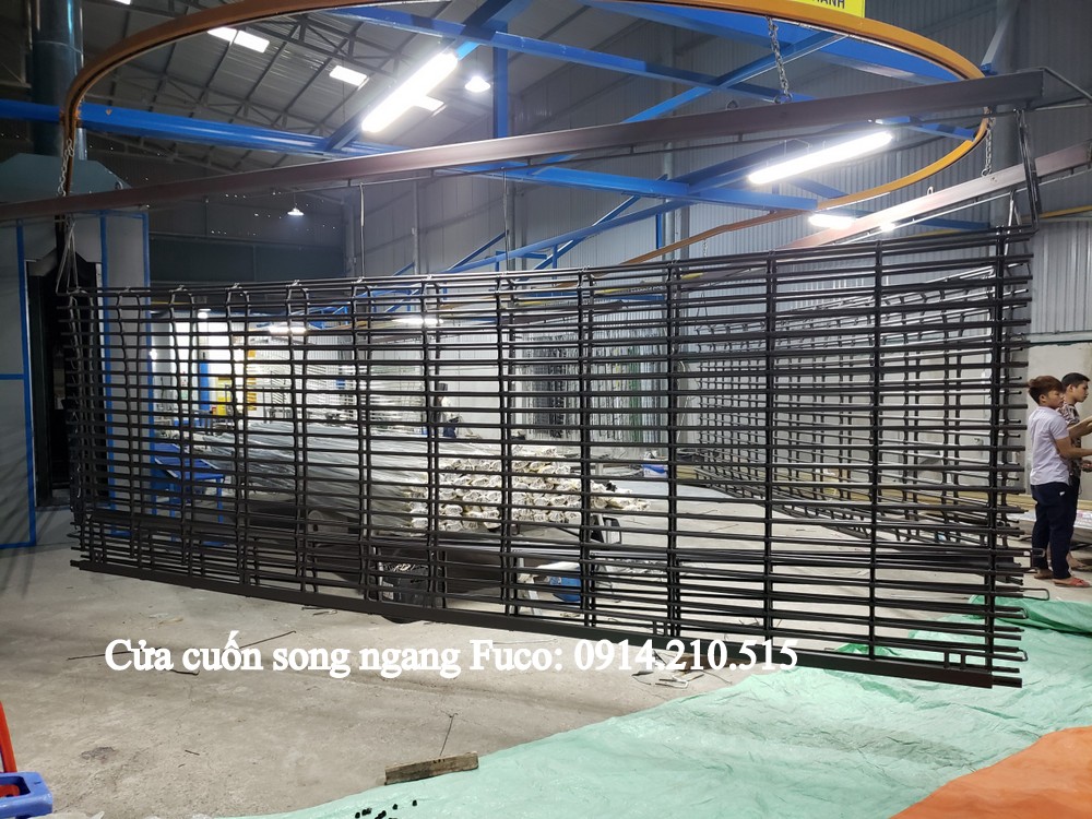 Cửa cuốn song ngang sơn tĩnh điện, cửa cuốn trượt ngang