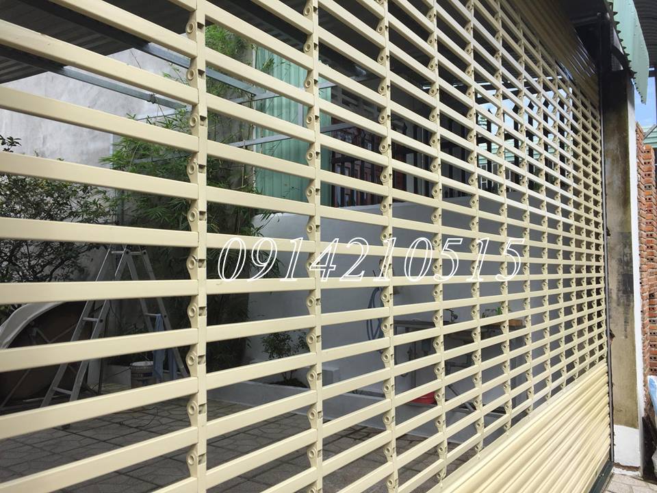 Cửa cuốn song ngang sơn tĩnh điện hộp vuông 20x20 dầy 1.2ly