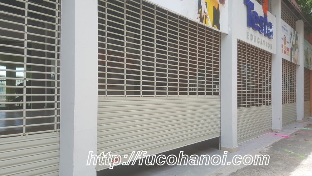 Cửa cuốn song ngang sơn tĩnh điện có loại ống tròn phi 19, cửa cuốn song ngang ống tròn phi 21, cửa cuốn song ngang sơn tĩnh điện