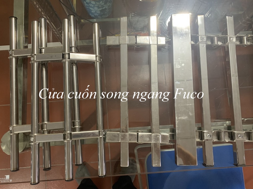 Nan Song Ngang INOX ống tròn. nan cua cuon song ngang inox. Cửa cuốn Song ngang INOX 304