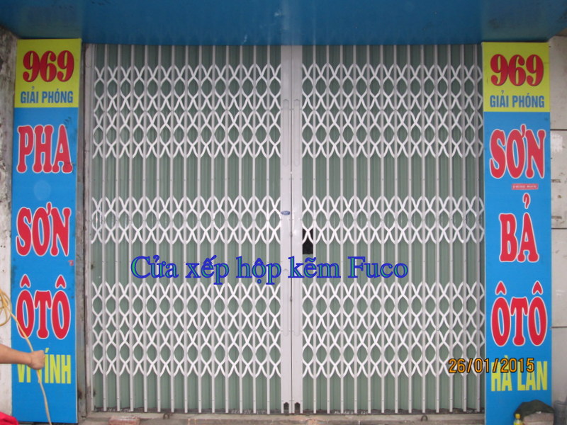 Cửa xếp hộp kẽm nan đặc Fuco 
